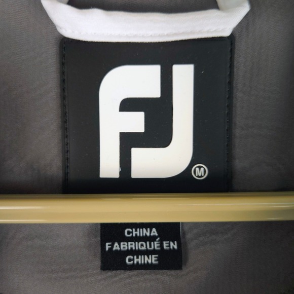 FootJoy Mens Golf Windshirt Quarter Zip Short Sleeve Grey Navy White Size Medium - Picture 3 of 7